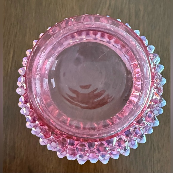 Fenton Cranberry Opalescent Hobnail Double Crimped Rose Bowl Vase Vintage - Picture 7 of 12